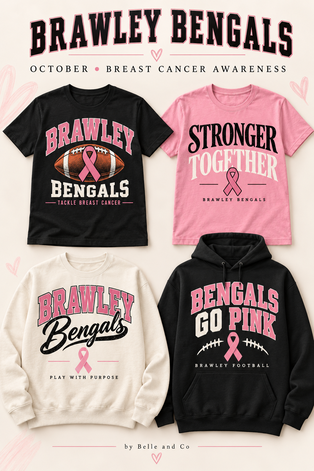Brawley Bengals Breast Cancer Awareness apparel collection