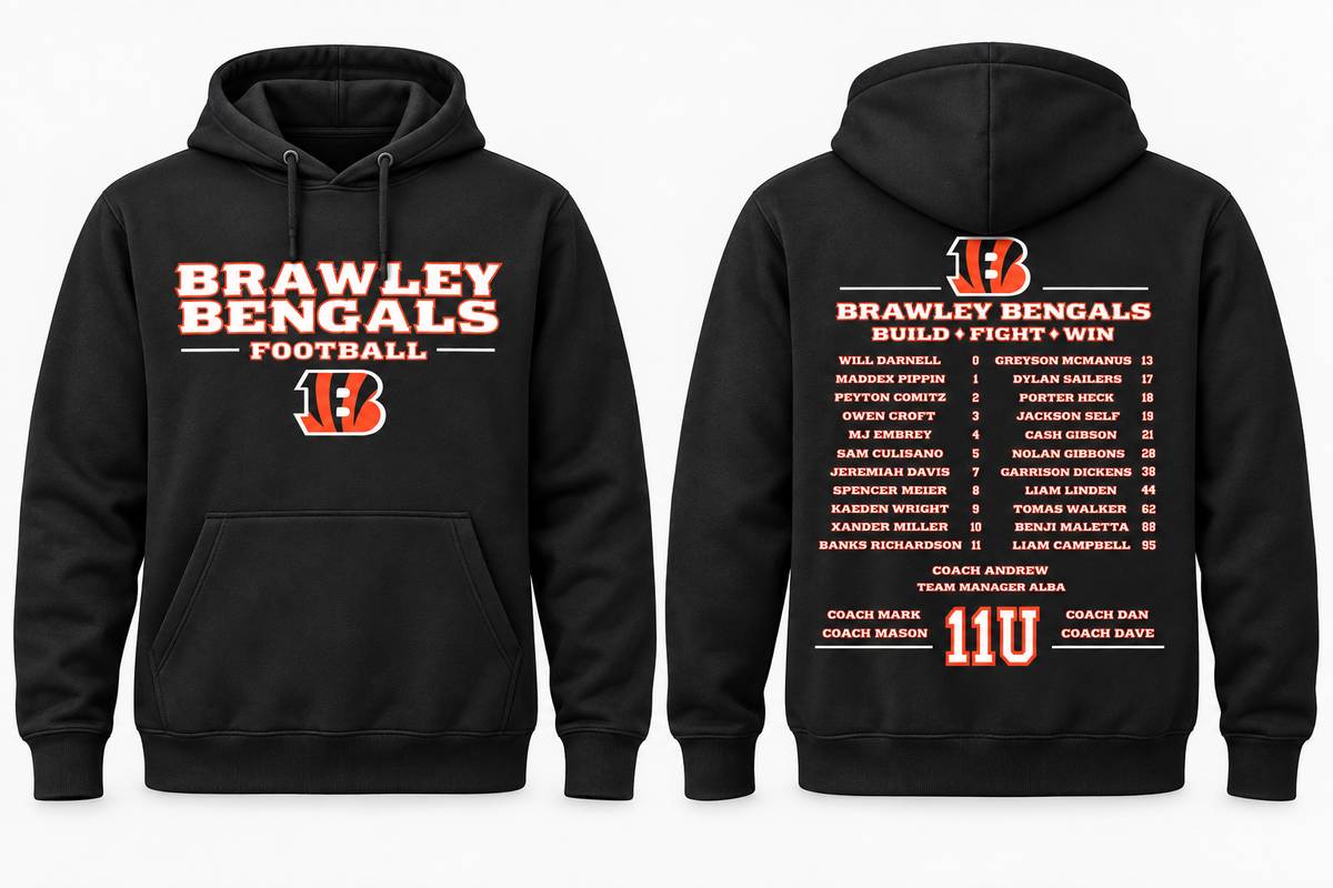 PREORDER TEAM ROSTER HOODIES BRAWLEY BENGALS